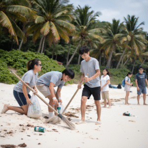 セブ島でビーチクリンナップ、SDGs、ボランティア体験